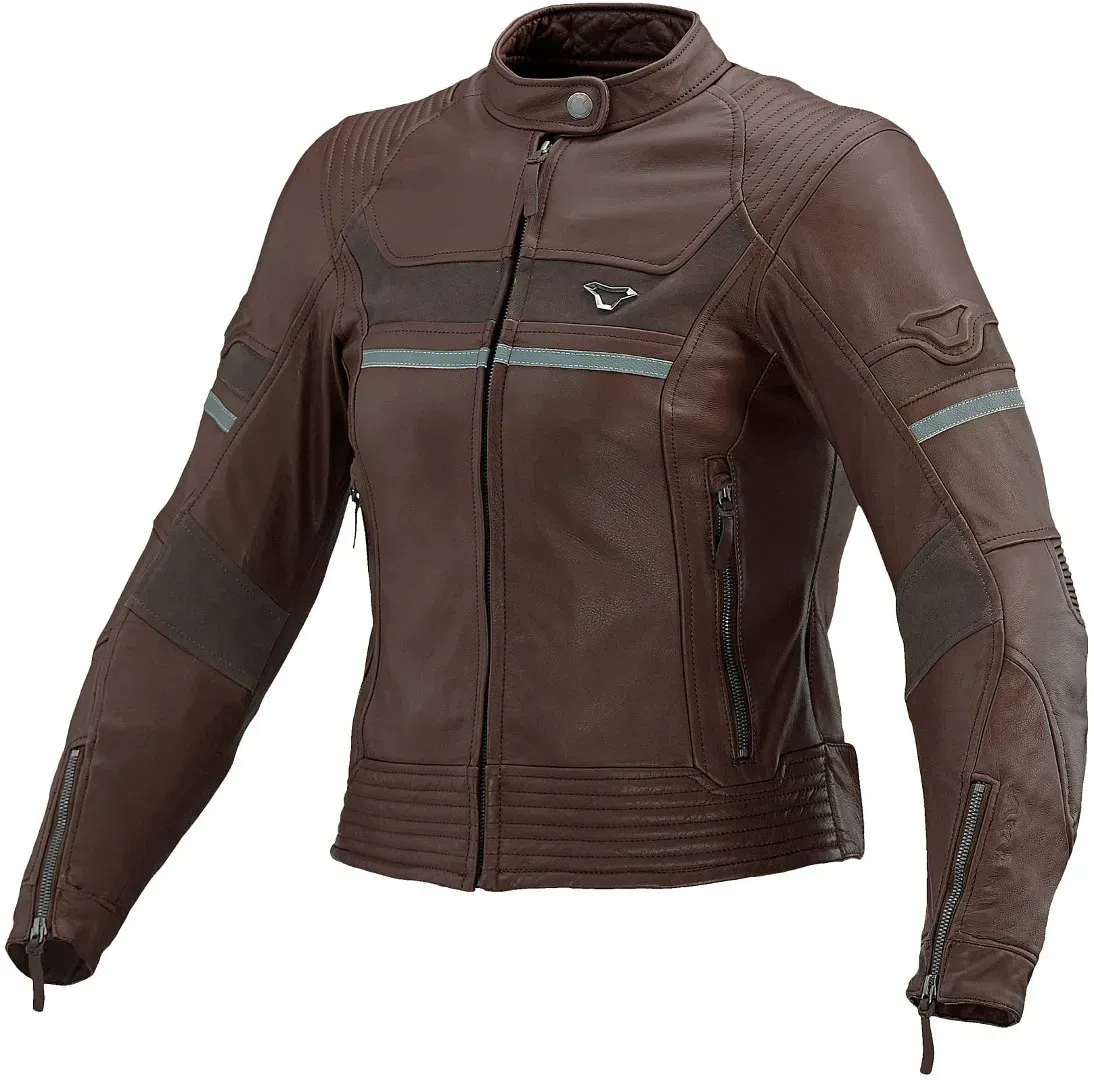 Macna Daisy Dames Motorfiets Leren Jas, bruin, 36 Voorvrouw