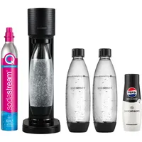 SodaStream Wassersprudler GAIA mit CO2-Zylinder + 3x 0,8L BPA-freie FUSE Kunststoffflasche + Sirup Pepsi Zero Zuck 440 ml