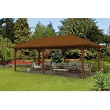 SKANHOLZ Skan Holz Holz-Pavillon Orleans 2 Nussbaum lasiert 359 cm x 706 cm