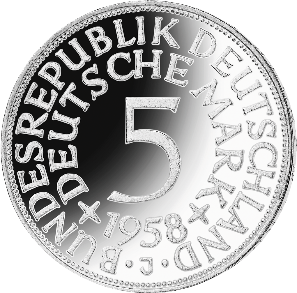 Die seltenste Silbermünze Deutschlands: 5 DM 1958 Prz. "J"