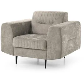 beautysofa SESSEL Venezia mit Metallbeinen, beige, 112 cm