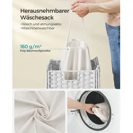 Songmics Wäschekorb, Rechteckig Weiß