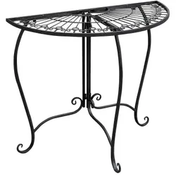 Lex Beistelltisch Metalltisch Garten Vintage Style halbrund klappbar schwarz-kaffeebraun : schwarz-kaffeebraun
