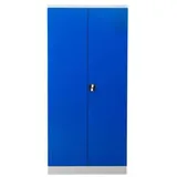 PROREGAL Stahlschrank Bee 4 Fachböden HxBxT 195 x 92 x 50 cm Verzinktes & Verstärktes Fachbodenmaterial Grau & Blau