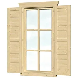 Skan Holz Fensterläden für Blockbohlenhäuser Einzelfenster