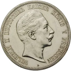 Deutsches Reich / Preußen 5 Mark 1888 Kaiser Wilhelm II.