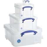 Really-Useful-Box 4er-Set Ablageboxen transparent, Really Useful Box