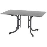 Siena Garden Sola Klapptisch 140 x 90 x 71 cm silber/dark stone