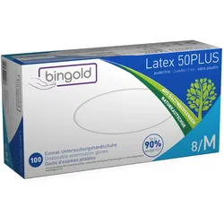 BINGOLD Latex 50PLUS Einmalhandschuhe Weiß extra stark