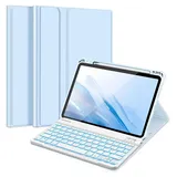 FINTIE Tastatur Hülle für iPad Air 11 Zoll M4/M3/M2(2026/2025/2024), iPad Air 5/4 Hülle mit Tastatur 2022/2020 10.9" - Magnetisch Abnehmbarer Ke... - Himmelblau