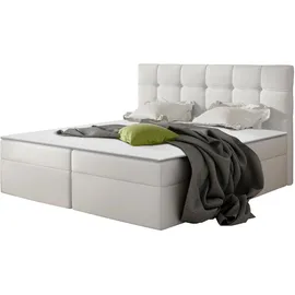 Mirjan24 Boxbett, Weiß, Textil, H3, Rechteckig, 180x200 cm, Schlafzimmer, Betten, Boxspringbetten