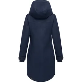 Ragwear Damen atmungsaktiver langer Wintermantel in Wollmantel-Optik warme Winterjacke Jannisa Coat YOUMODO Navy Gr. XS - XS