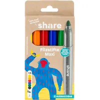 Share Filzstifte Maxi 6 St. Mehrfarbig