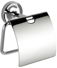 WENKO Arcole Power-Loc Papierrollenhalter, Hochwertiger Rollenhalter, ideal für Badezimmer und Gäste-WC, Mit Deckel