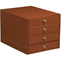 Rhodiarama Schubladenbox mit 4 geschlossenen Laden, Kunstleder, 24,8x32 ,7x22,8cm - Kupfer 194569C