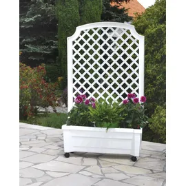 KHW Calypso Pflanzkasten auf Rollen mit Bewässerungssystem 79 x 34 x 135 cm Weiß