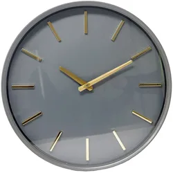 Wanduhr Analog Kunststoff rund Ø 35.5 cm dunkelgrau modern