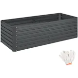 Tectake Hochbeet Blomma, 880l, verzinkt, 200x80x56cm - anthrazit