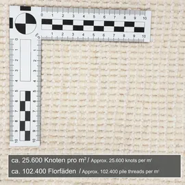 THEKO Wollteppich THEKO "Taza Royal" Gr. 9, beige (natur weiß), H:24mm Ø:150cm, Schurwolle, Teppiche, echter Berber Teppich aus Marokko, reine Schurwolle, handgeknüpft