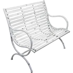 Gartenbank GARDEN PLEASURE "Tambora", weiß (altweiß), B:104cm H:92cm T:67cm, Stahl, Sitzbänke