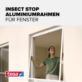 Tesa Fliegengitter mit Aluminiumrahmen 120 x 150 cm Weiß