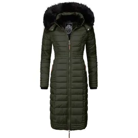 Navahoo Damen Wintermantel Warmer Steppmantel mit Kapuze Umay Olive Gr. L - L