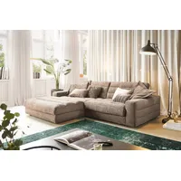 KAWOLA Sofa LANA Ecksofa Cord taupe Recamiere links