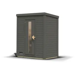Karibu Gartensauna Saunahaus Hytti 0 terragrau Energiesparende Saunatür Ohne Ofen
