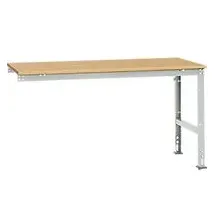 Manuflex Ansatztisch UNIVERSAL Standard, Tischplatte Multiplex, 1750x1000, lichtgrau