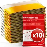 purahelp PURAHELP® Rettungsdecke [10 Stück, Hitze- und Kälteschutz, 210 x 160cm