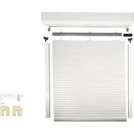 Schellenberg Vorbaurollladen-Set, 115 x 140 cm, 45°-Rollladenkasten, weiß/grau