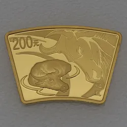 Goldmünze 1/2oz Ochse 2009 Lunar - Fächerform (China)
