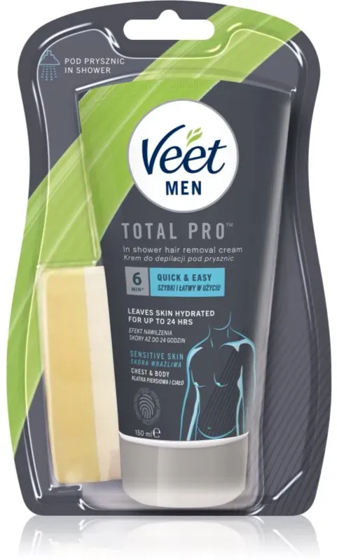 Veet MEN Enthaarungscreme für unter die Dusche für empfindliche Oberhaut für Herren 150 ml