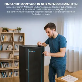 Extralink 12U 600x600 Schwarzer Wand-Rackschrank