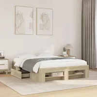 VidaXL Bettgestell ohne Matratze Sonoma-Eiche 120x200 cm Holzwerkstoff