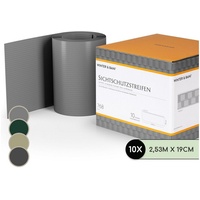 Blumfeldt PVC Sichtschutzstreifen Zaunblende 2,53 x 0,19 m grau
