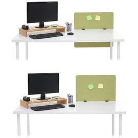 Mendler Akustik-Tischtrennwand HWC-G75, Büro-Sichtschutz Schreibtisch Pinnwand, doppelwandig Stoff/Textil ~ 60x65cm grün