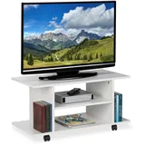 Relaxdays TV-Lowboard 80 cm weiß