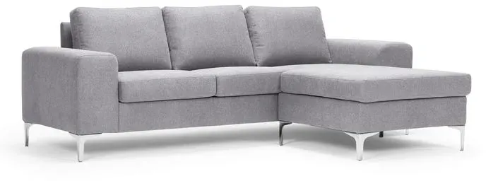 Nordic Collection Sofa mit Hocker Shea Stoff Grau Grey