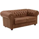 58 aufm Kessel Couch Leder 2-Sitzer Cognac