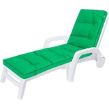 HOBBYGARDEN Auflagen für Deckchair, Liegenauflage, Gartenliege Auflage 201x55x8 cm Bequeme Polsterauflage für Sonnenliege, Liegestuhl, Kissen in Grün