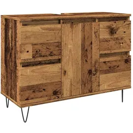 vidaXL Badschrank Altholz-Optik 80x33x60 cm Holzwerkstoff