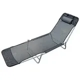 Outsunny Gartenliege 182 x 56 x 25 cm Schwarz