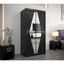 möbel kryspol Schwebetürenschrank BOLIWIA 100 x 200 x 62 cm Schwarz