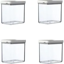 Mepal | Omnia Vorratsdosen Set | 4-teilig rechteckig | 1100 ml Nordic White | platzsparend & stapelbar | ideal für frische Lebensmittel.