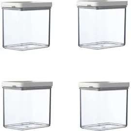 Mepal | Omnia Vorratsdosen Set | 4-teilig rechteckig | 1100 ml Nordic White | platzsparend & stapelbar | ideal für frische Lebensmittel.