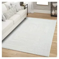 Carpet City Teppich Kurzflor Wohnzimmer - Creme - 120x170