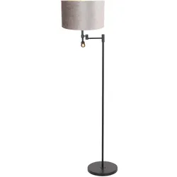 Stehlampe Standleuchte Wohnzimmerleuchte Leselampe Metall verstellbar Silber