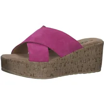 s.Oliver Damen Pantoletten aus Leder Plateau, Rosa (Pink), 39 EU