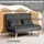 Homcom Schlafsofa 3 in 1 2 Sitzer mit Schlaffunktion, Samtoptik, - Dunkelgrau